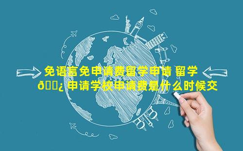 免语言免申请费留学申请 留学 🌿 申请学校申请费是什么时候交